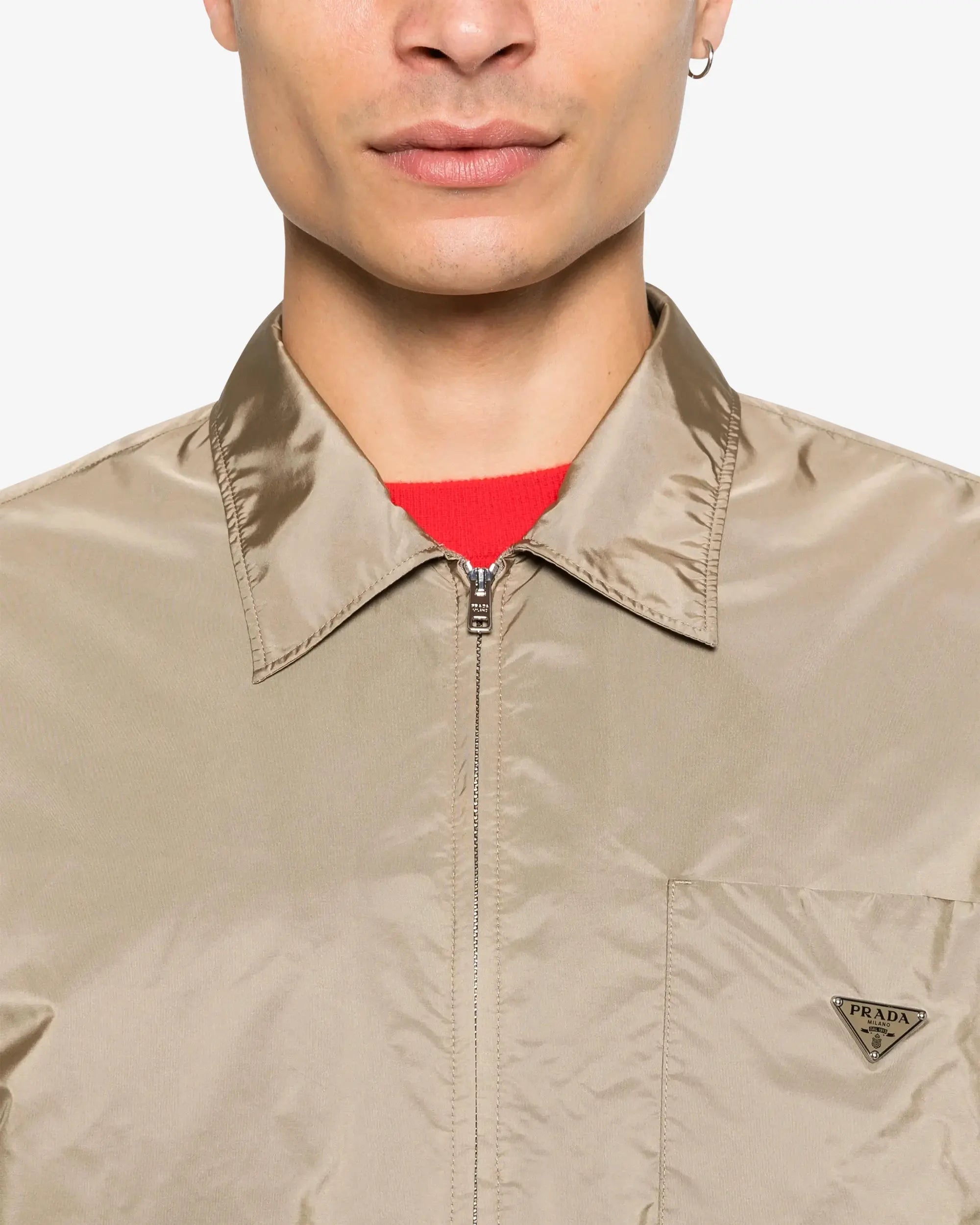 Camicia in Re-Nylon con zip