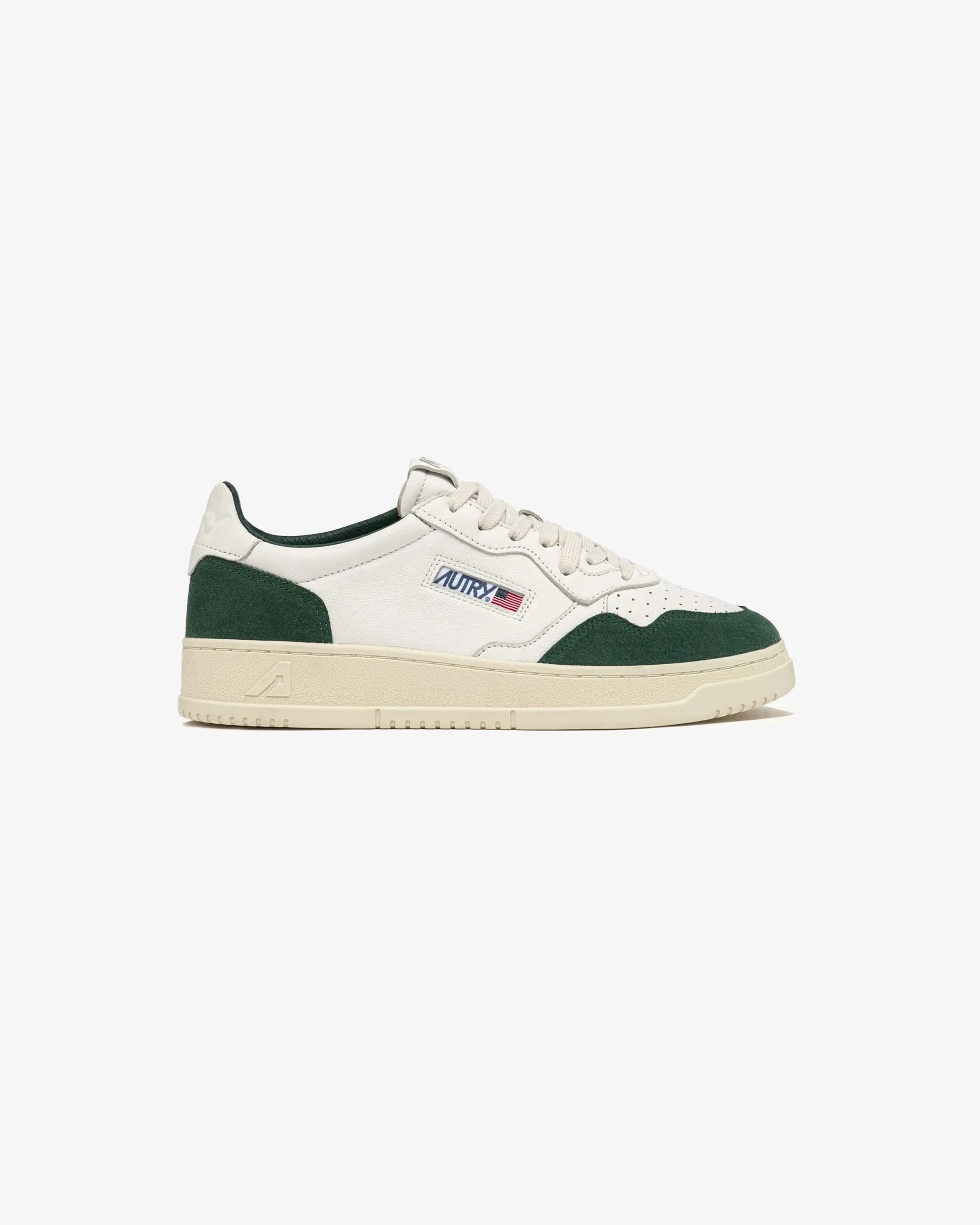 MEDALIST LOW IN NAPPA BIANCA E SUEDE VERDE