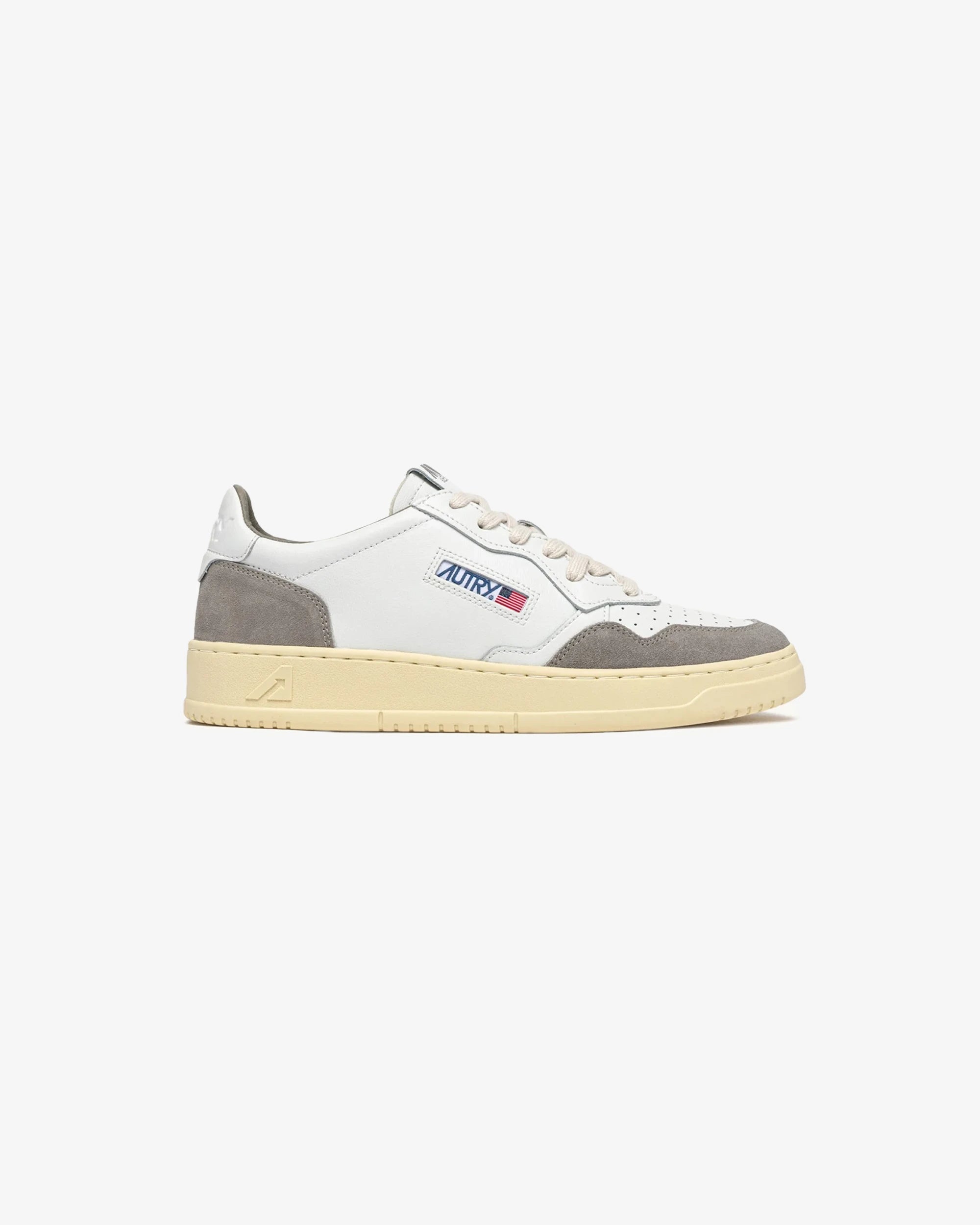 MEDALIST LOW IN PELLE BIANCA E SUEDE VAPOR