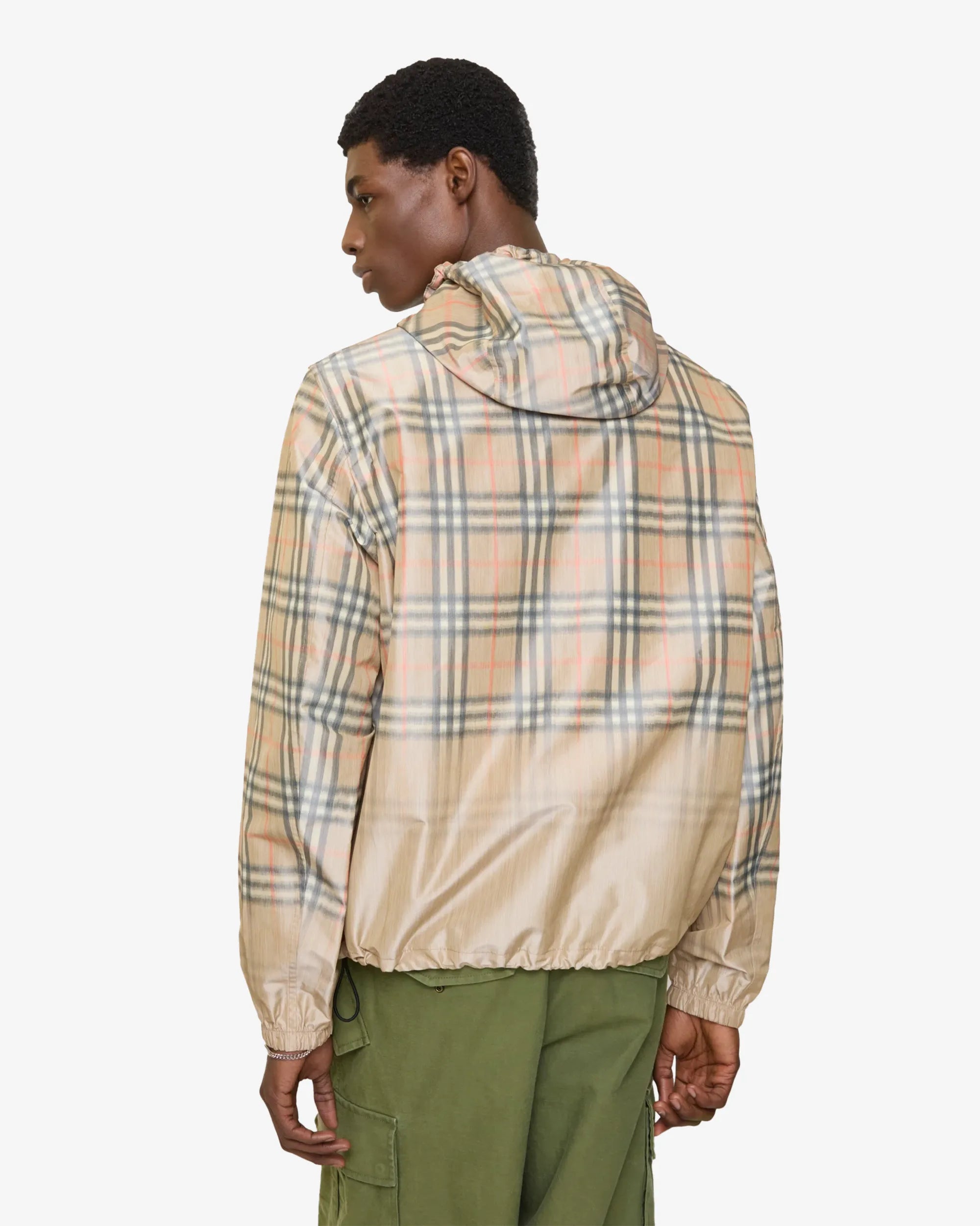 Giacca " NEW PORT" con cappuccio e Check sfumato