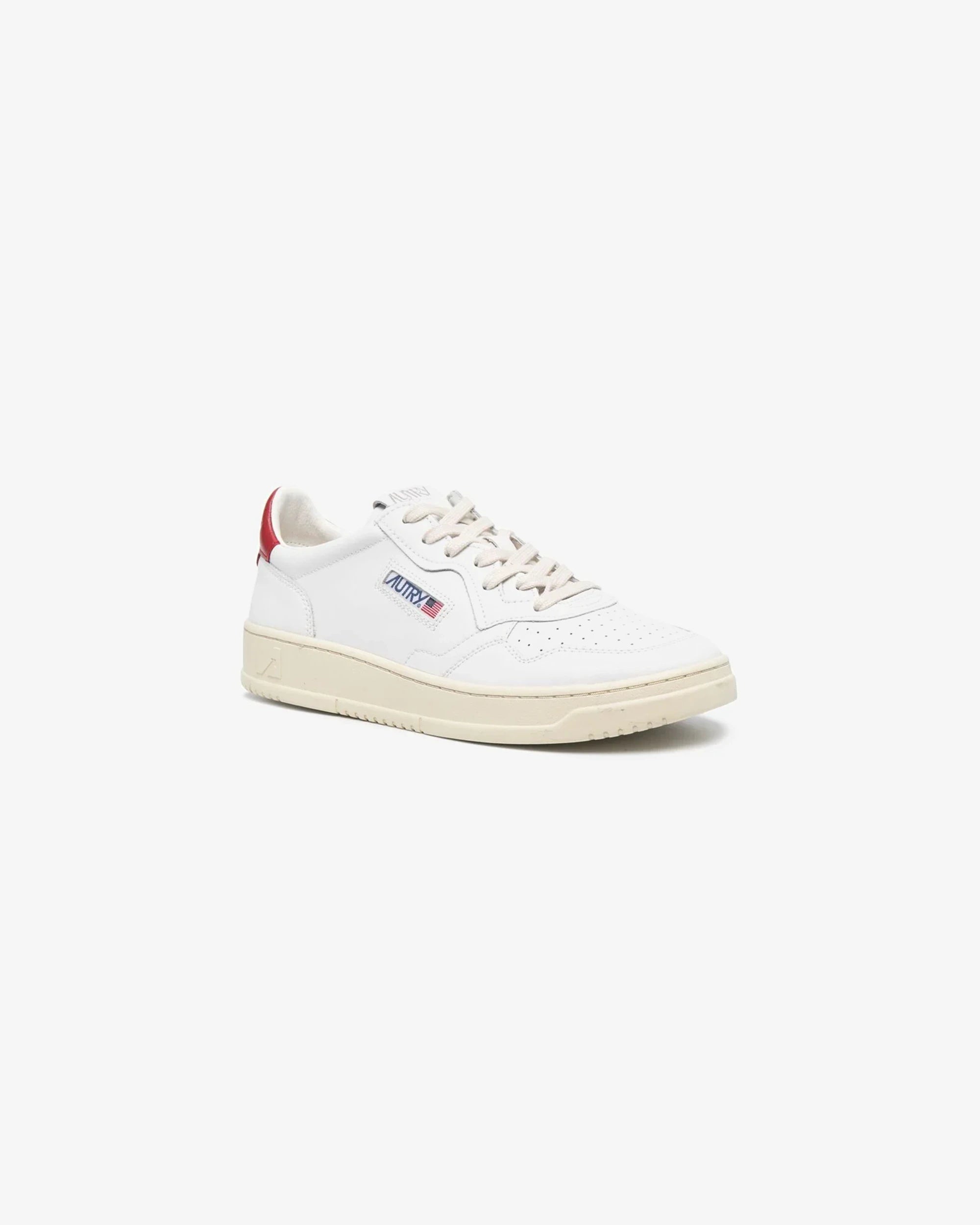MEDALIST LOW IN PELLE BIANCA E ROSSA