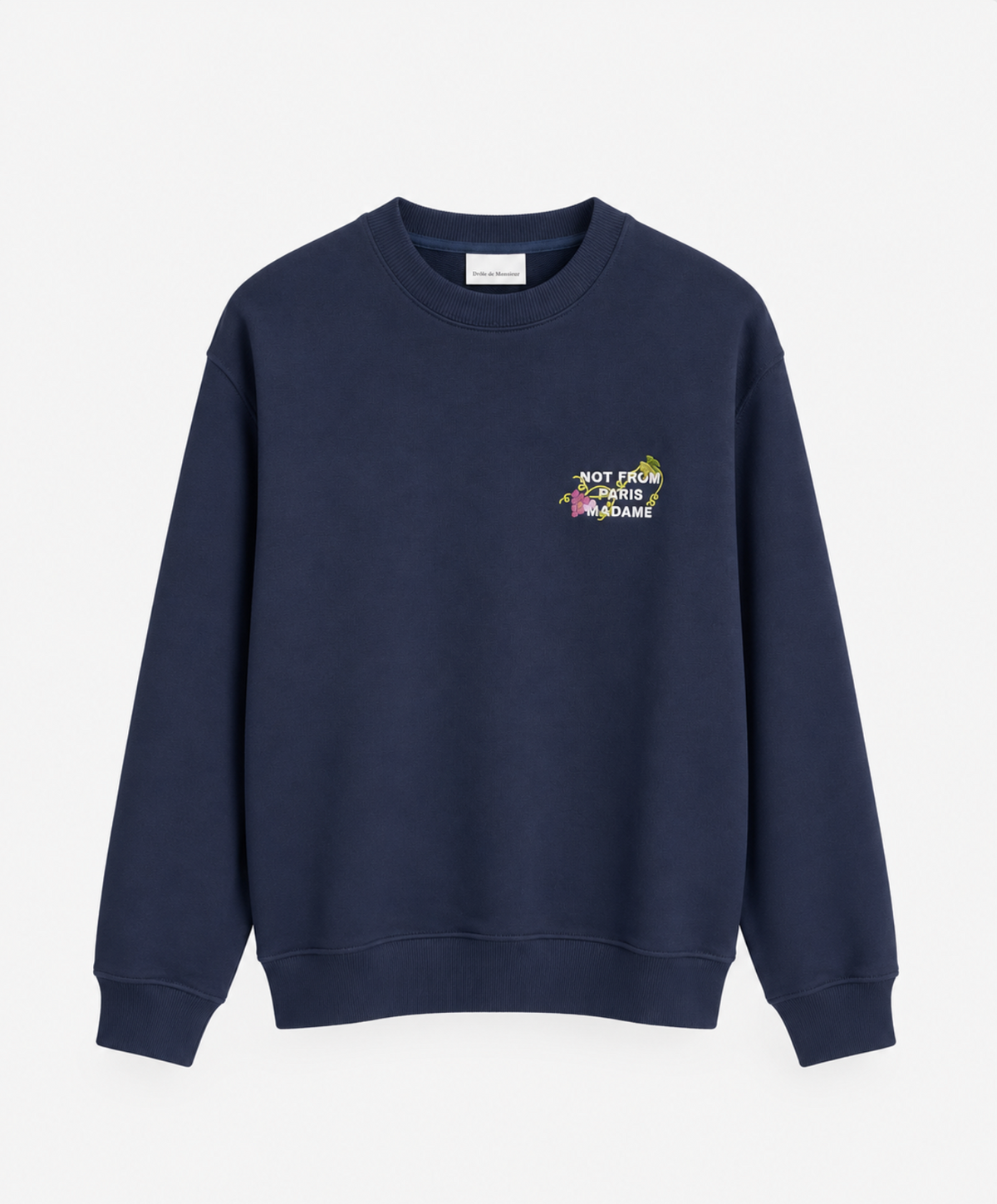 Drôle de Monsieur Vine Embroidered Slogan Sweatshirt