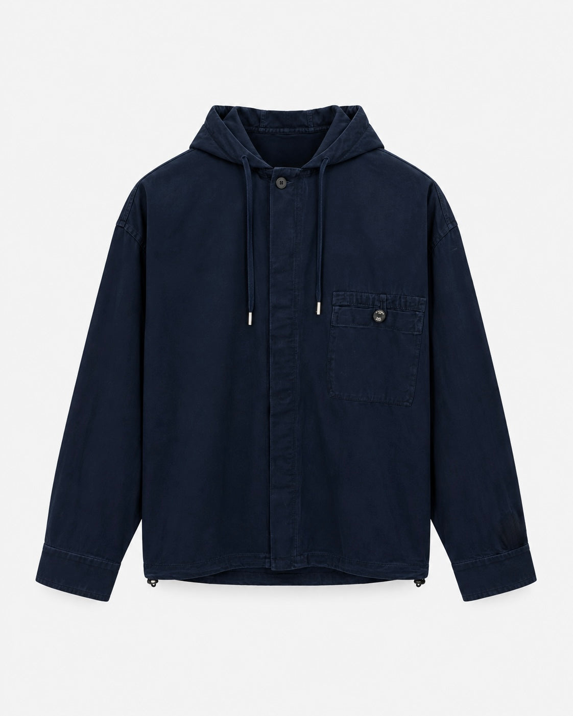 Giacca-camicia denim con cappuccio