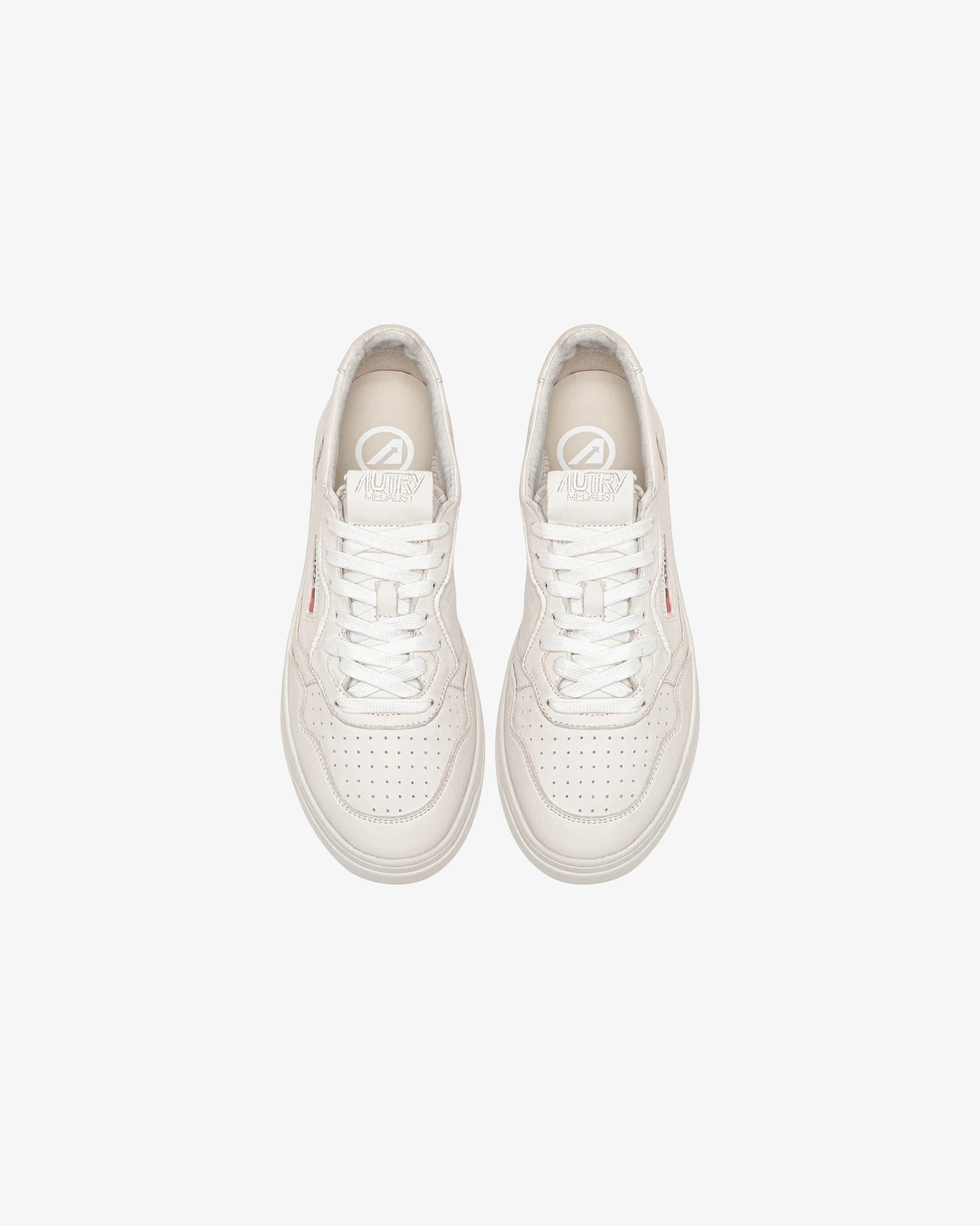 SNEAKERS MEDALIST LOW IN NAPPA SUPER SOFT BIANCO OTTICO
