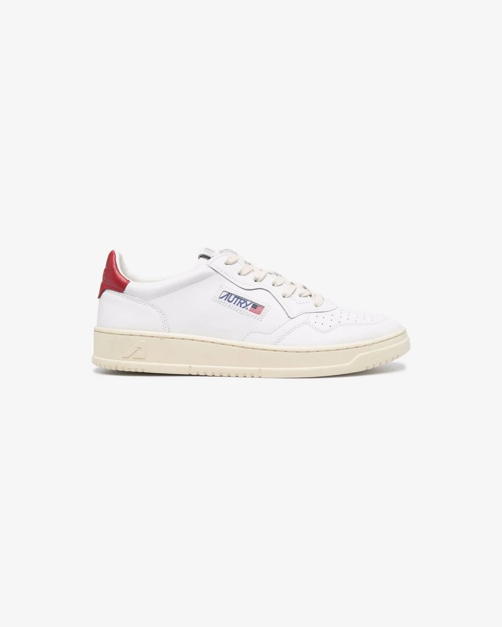 MEDALIST LOW IN PELLE BIANCA E ROSSA
