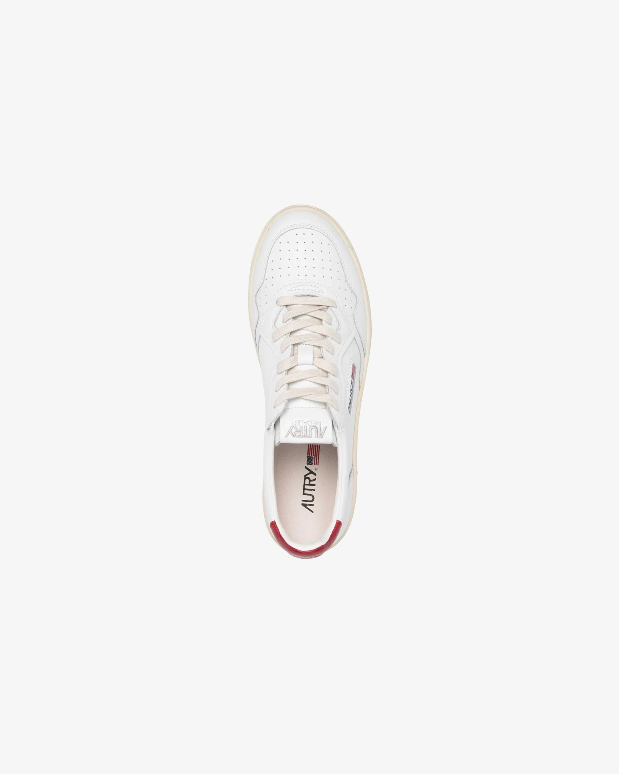MEDALIST LOW IN PELLE BIANCA E ROSSA