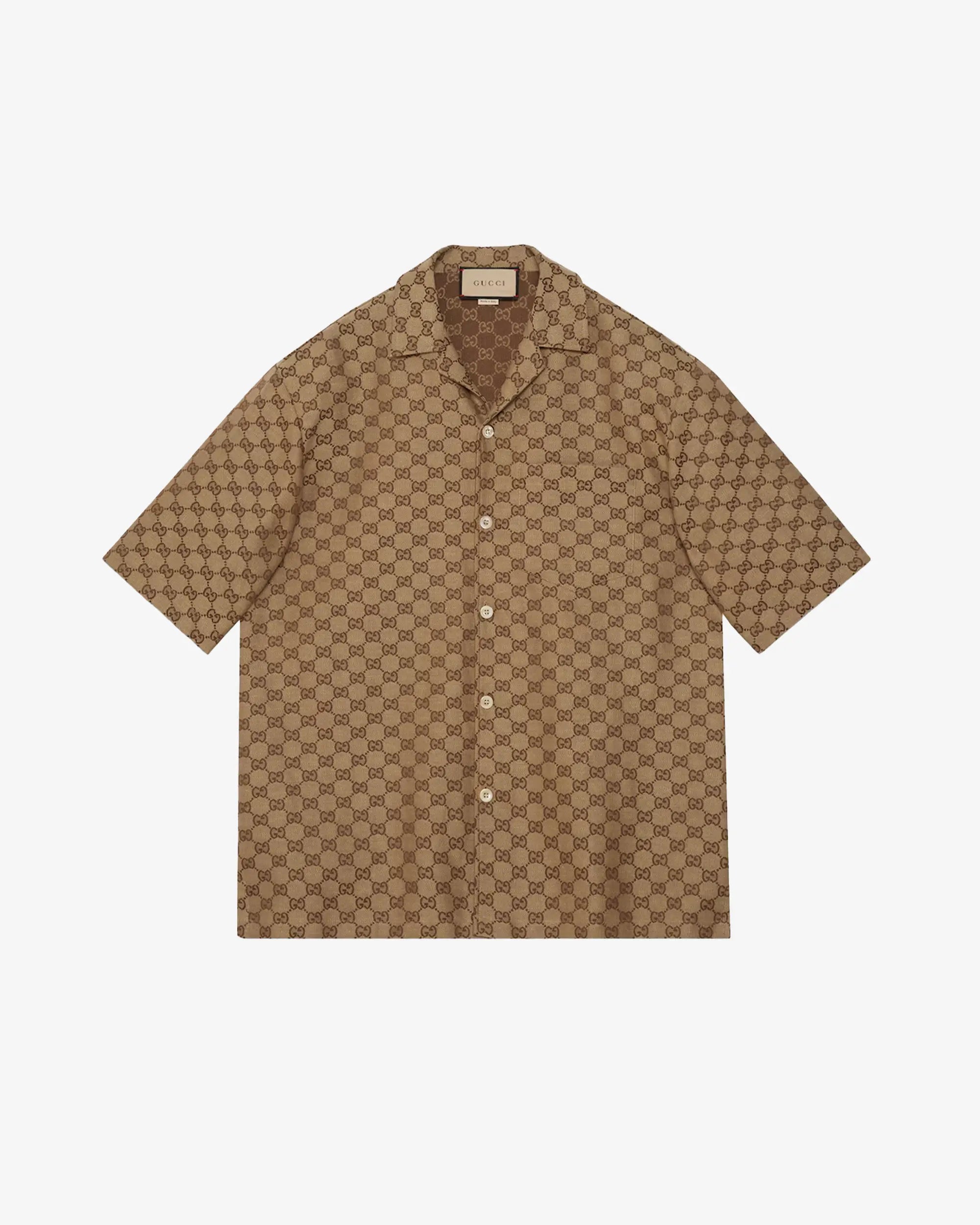 Camicia misto lino GG