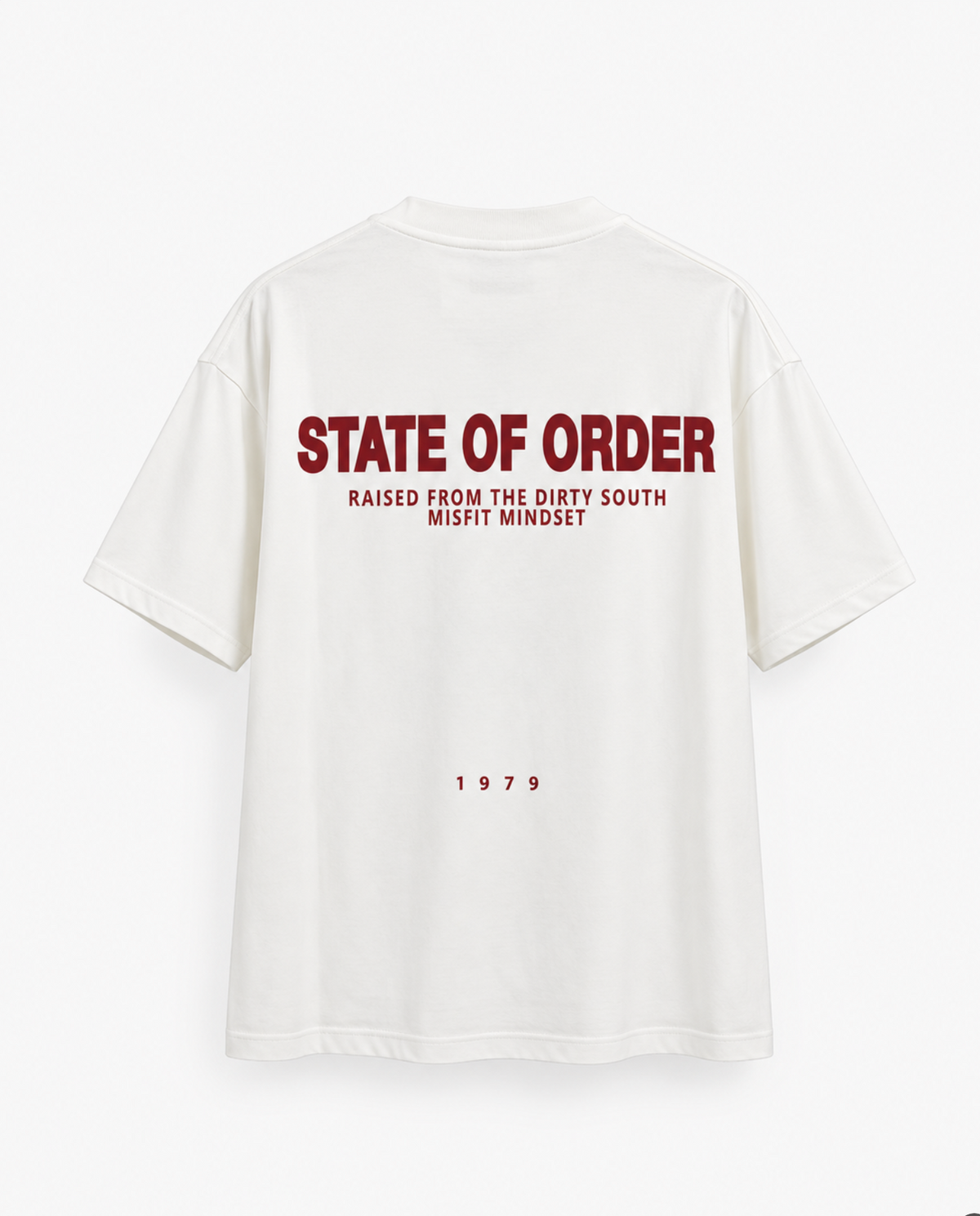T-shirt bianca con stampa bordeaux
