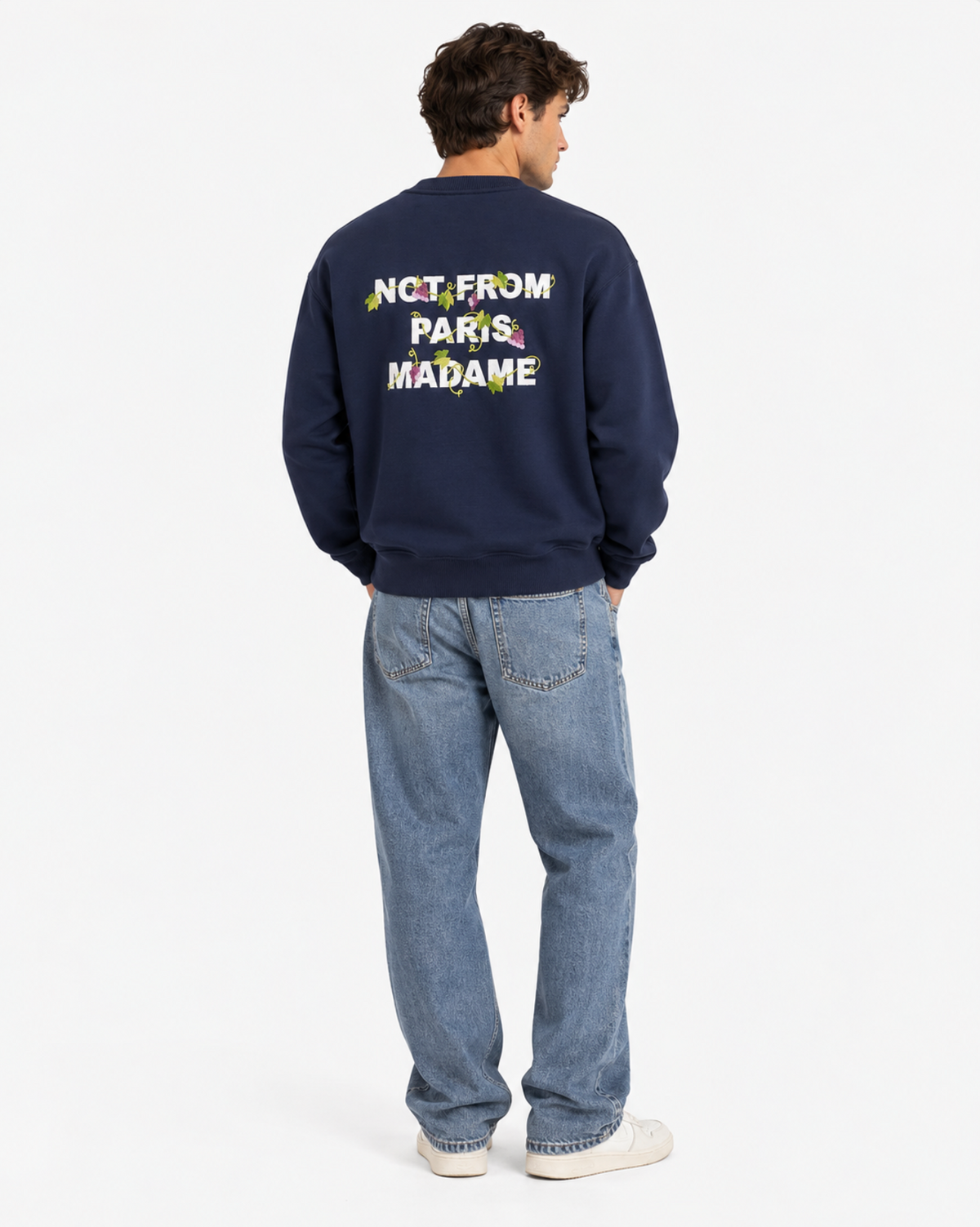 Drôle de Monsieur Vine Embroidered Slogan Sweatshirt