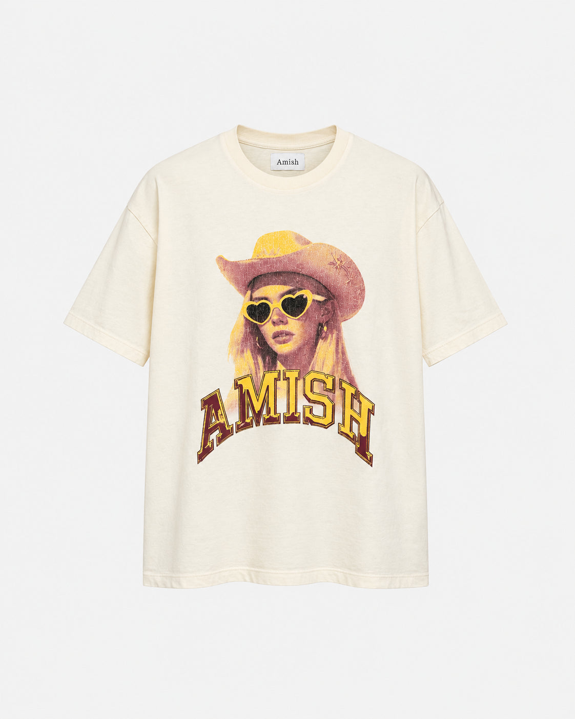 T-SHIRT GIROCOLLO IN JERSEY CON STAMPA SUNGLASS