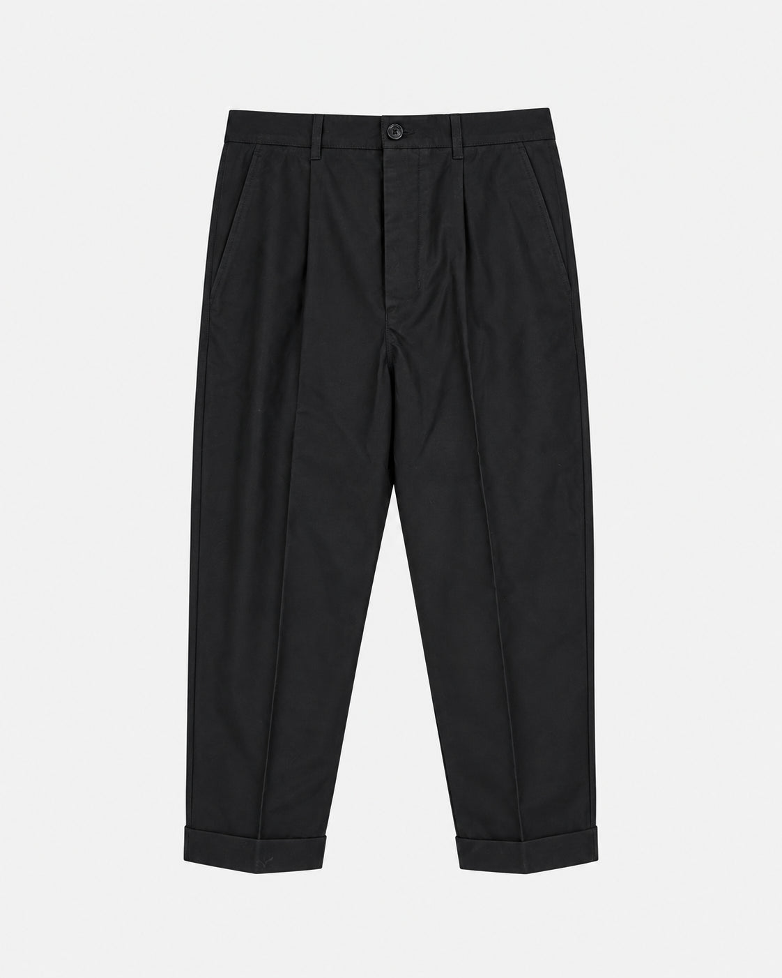 Black Cotton Carrot Oversized Trousers