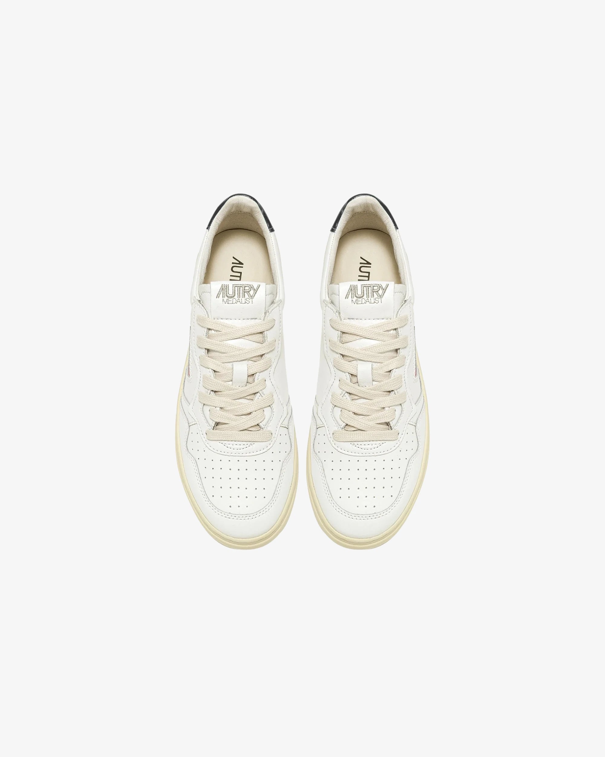 MEDALIST LOW IN PELLE BIANCA E NERA