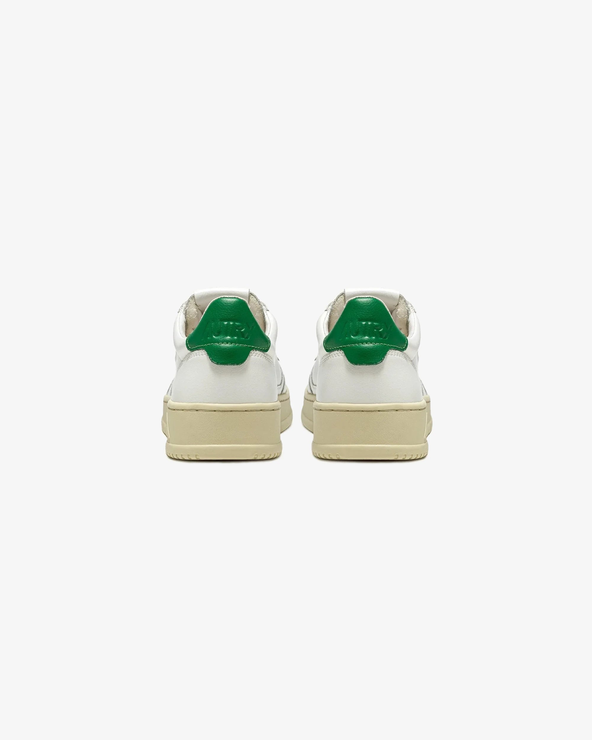 MEDALIST LOW IN PELLE BIANCA E VERDE