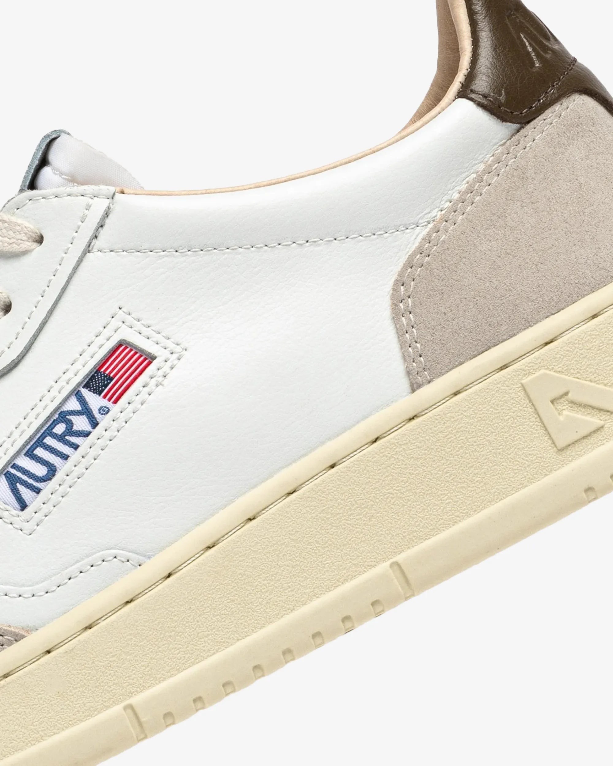 SNEAKERS MEDALIST LOW IN SUEDE E PELLE BIANCA E MARRONE