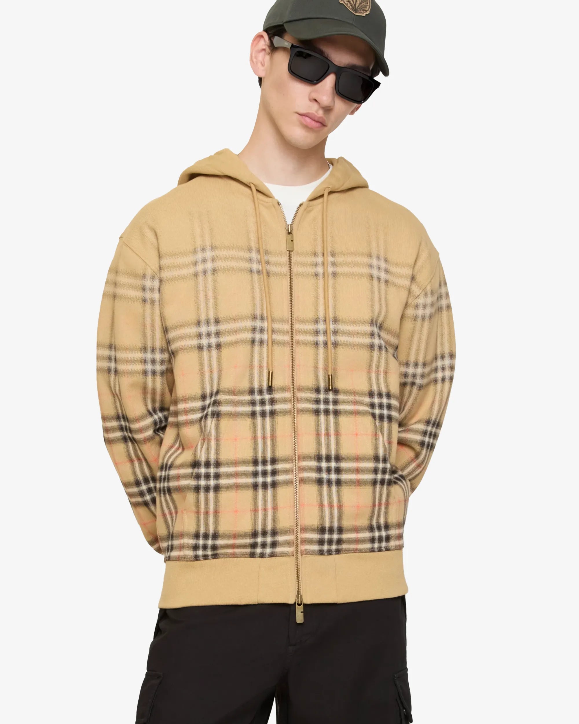 Felpa in cotone Check sfumato