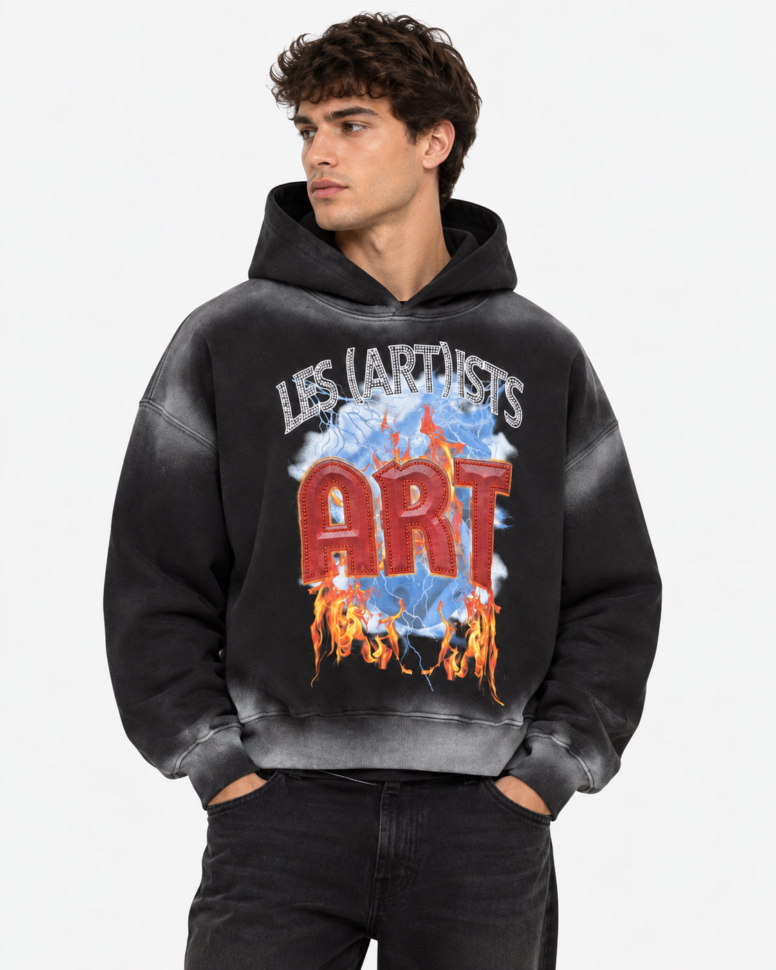 Hoodie Crop “Les Artists Art Flame”