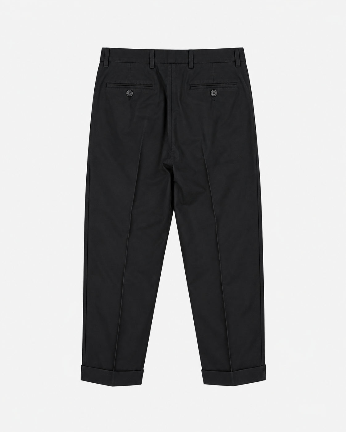 Black Cotton Carrot Oversized Trousers