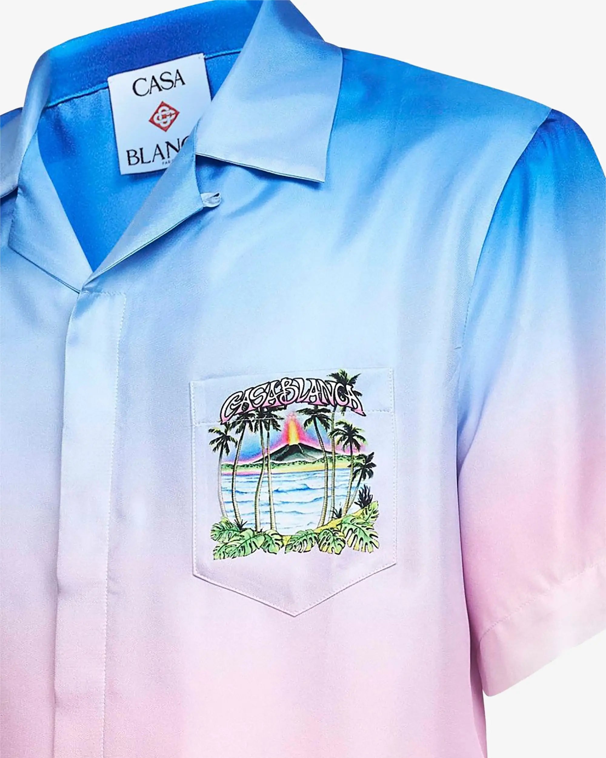 Camicia in seta Volcano gradient