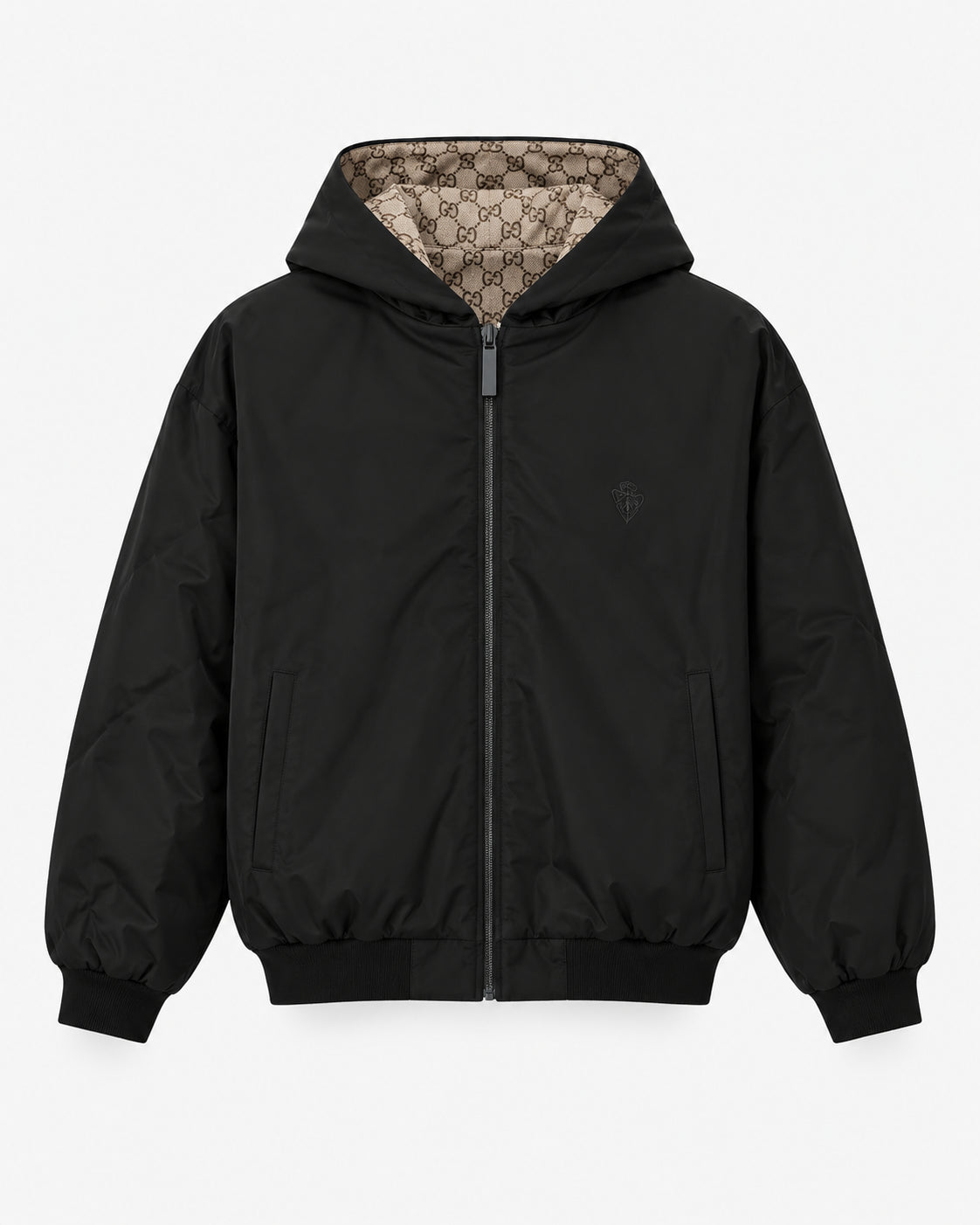 Giubbino reversibile in cotone nero