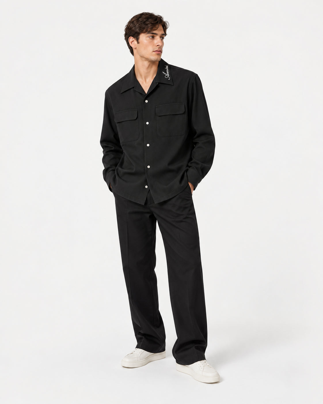 Camicia con tasche e logo