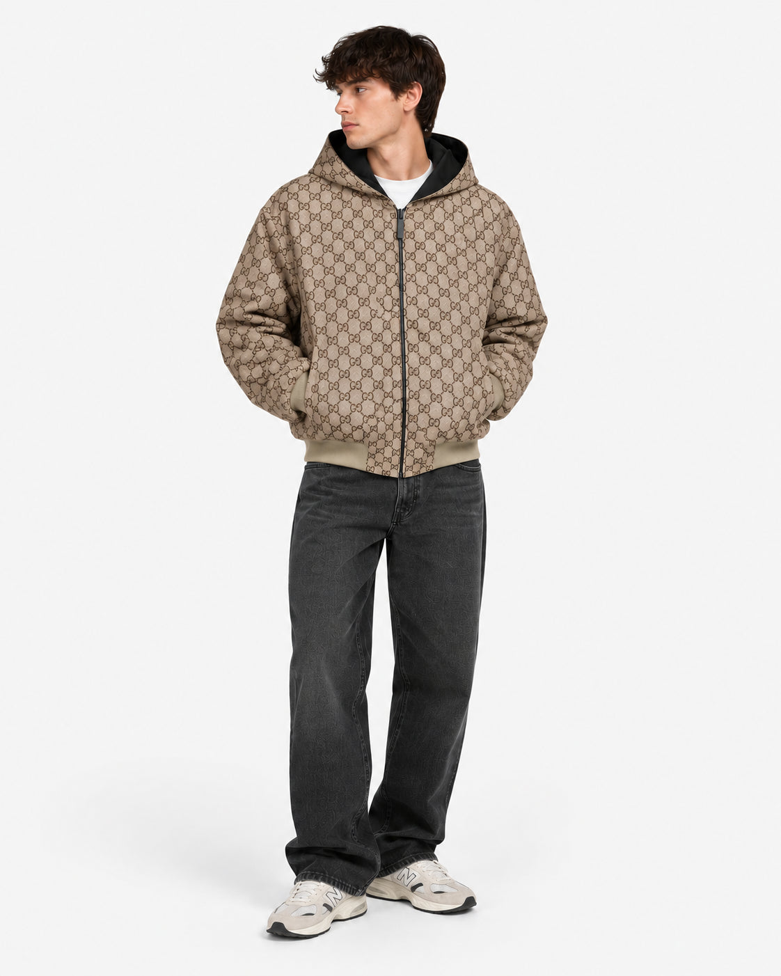 Giubbino reversibile in cotone nero
