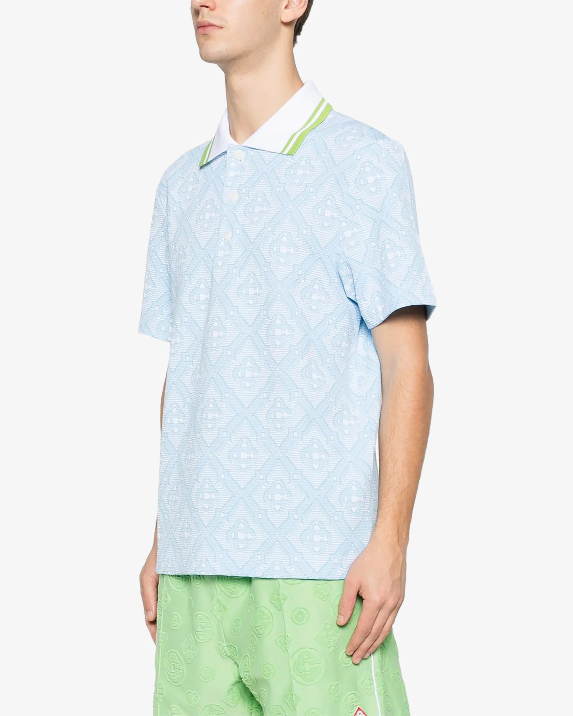 Polo jacquard con monogramma