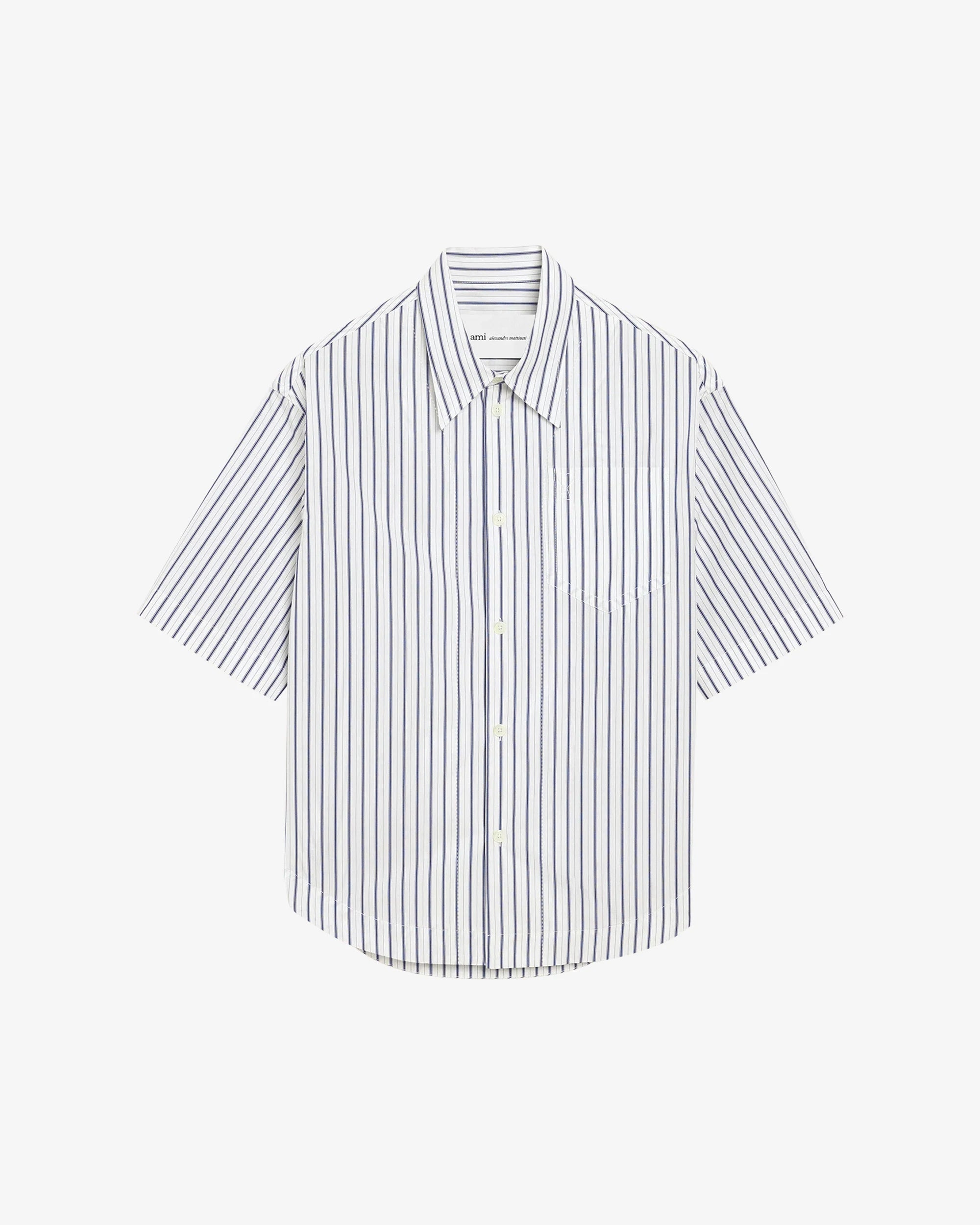 Camicia ampia a maniche corte a righe