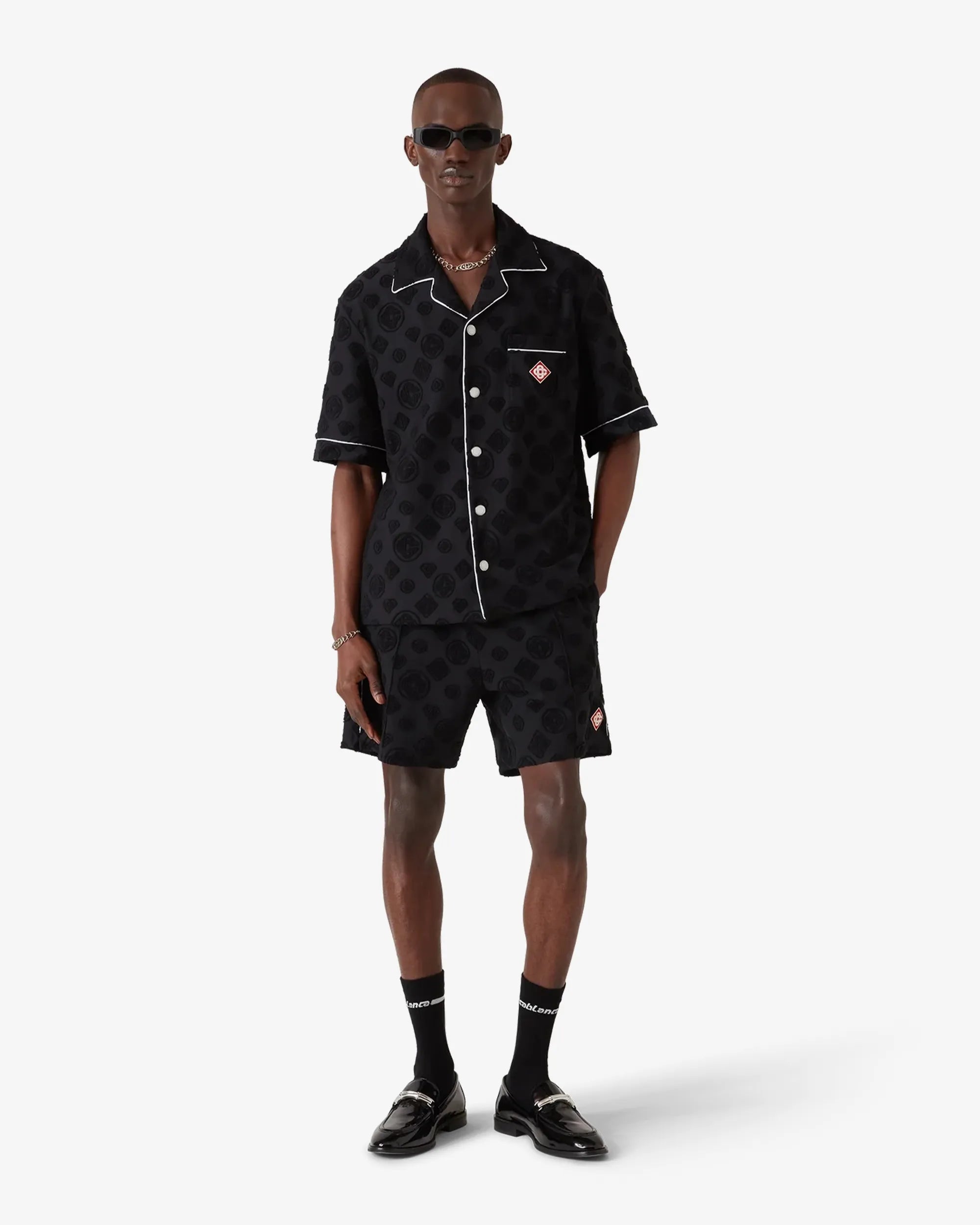 Towelling monogram jaquard Short