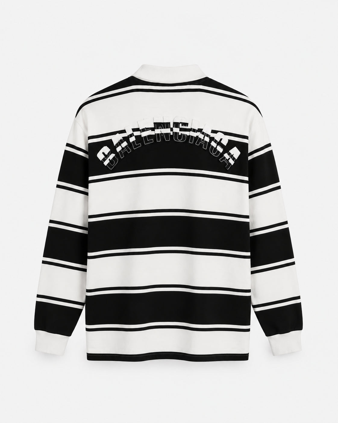 Polo a righe bianche/nere in cotone