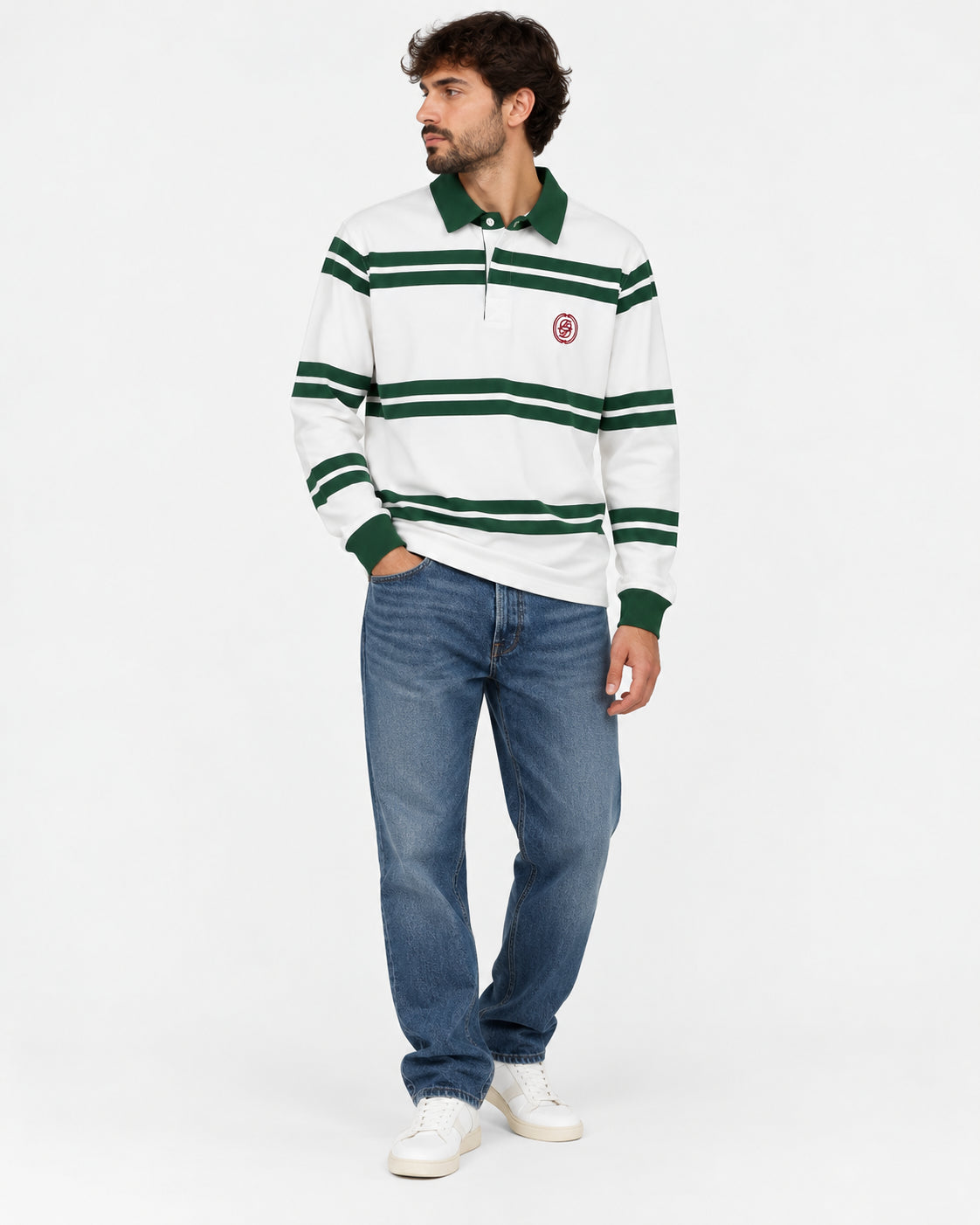 D Mirror Striped Polo
