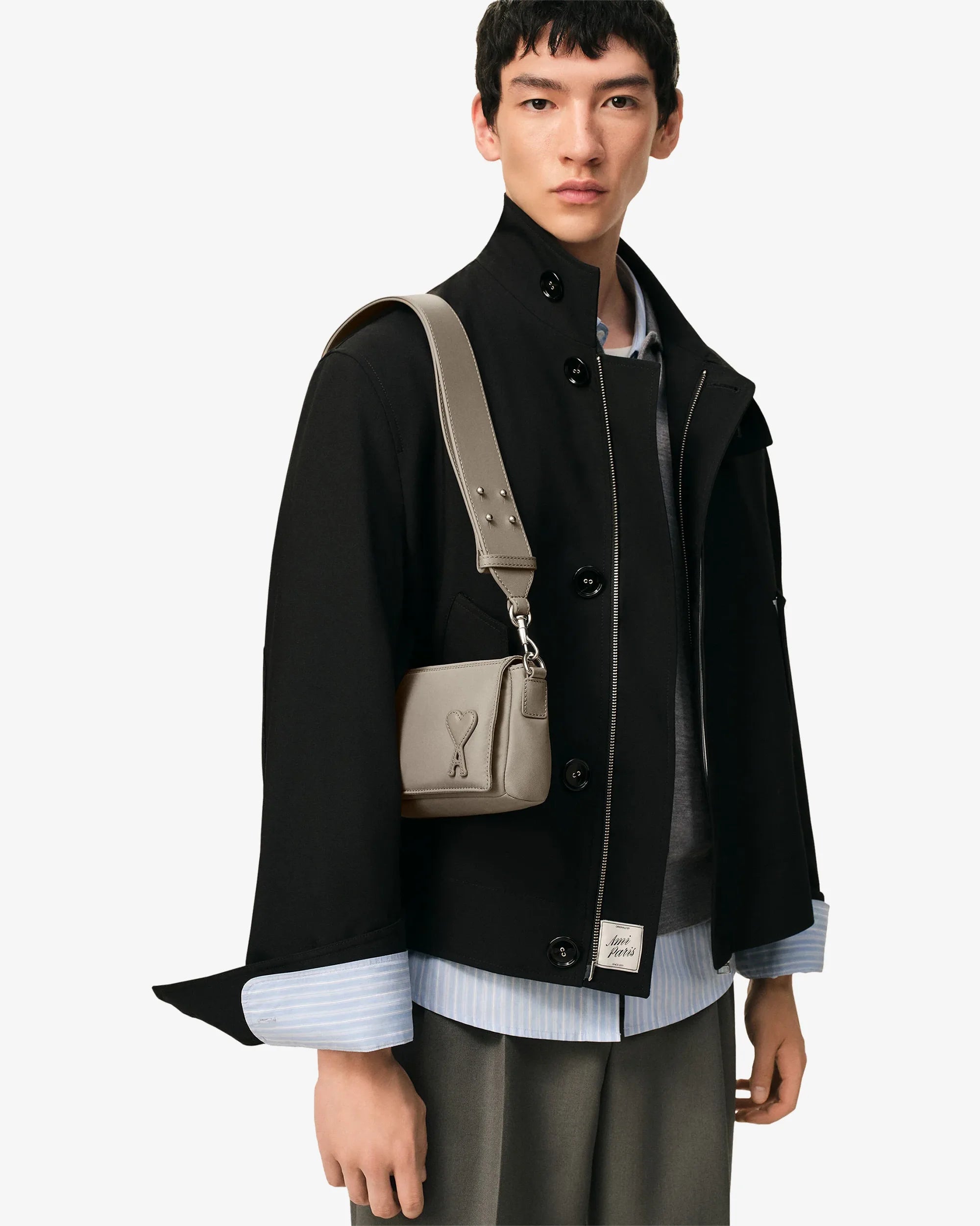 Borsa Marcel in nylon grigio