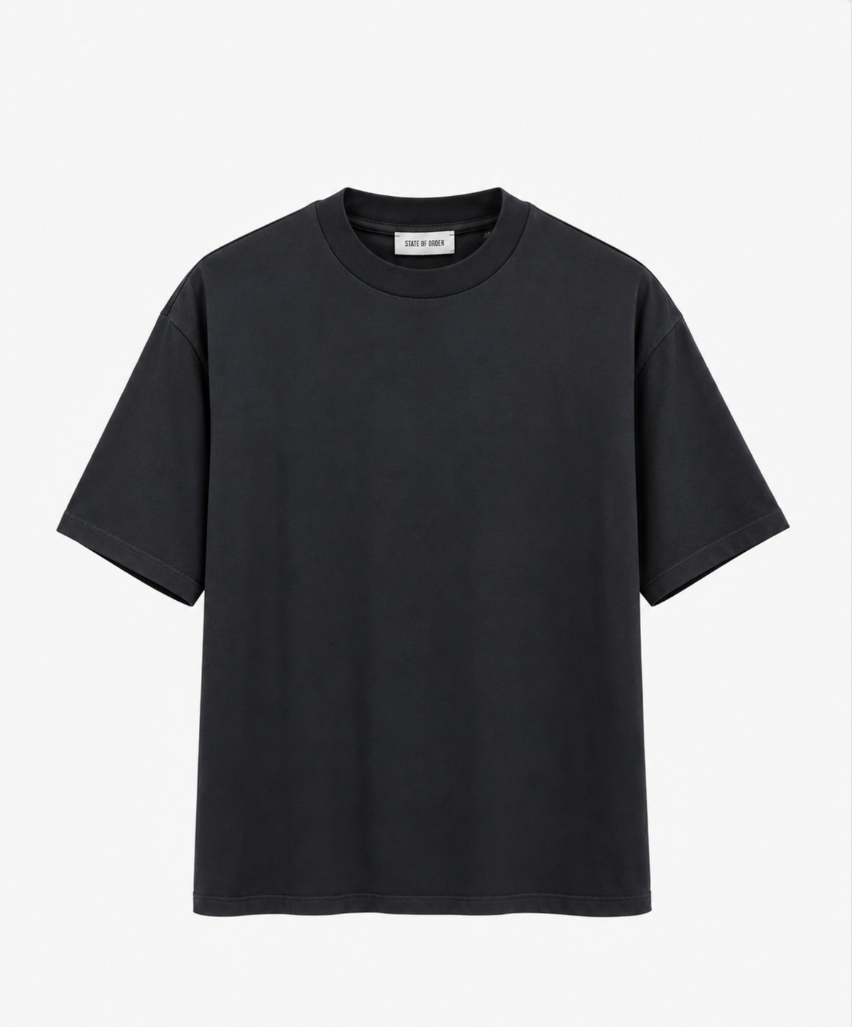 t-shirt nera con stampa gialla oversize